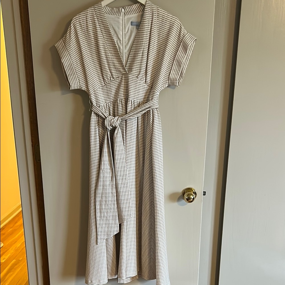 Antonio Melani x Kimberly Whitman Striped Belted Dress